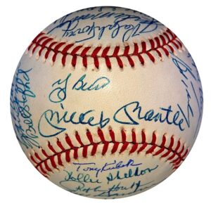 1961 NY Yankees Team Autographed Baseball