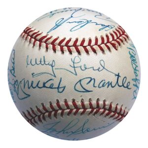 1961 NY Yankees World Championship Team Autographed Baseball