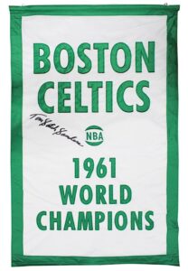 1961 Sach Sanders Boston Celtics Single-Signed Large World Championship Banner