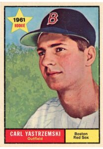 1961 Topps Rookie Carl Yastrzemski #287 & 1987 Topps Carl Yastrzemski Turn Back The Clock #314