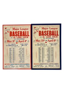 1962-63 NY Mets Framed Spring Training Schedule Displays