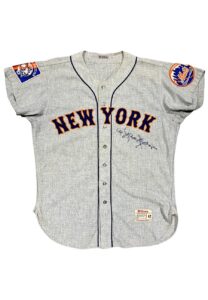 1962 Al Jackson NY Mets Game-Used & Signed Road Flannel Jersey