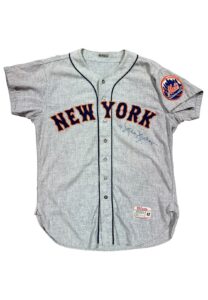 1962 Al Jackson NY Mets Inaugural Season Game-Used & Autographed Flannel Jersey