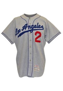 1962 Leo “The Lip” Durocher Los Angeles Dodgers Coaches Worn Road Flannel Jersey