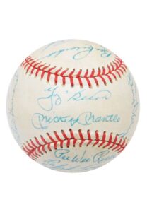 1962 New York Yankees Team-Signed Baseball with Announcers