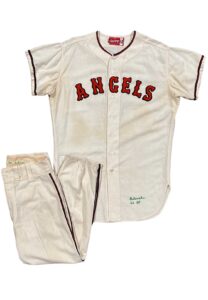 1963 Bo Belinsky LA Angels Game-Used Home Uniform