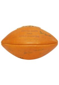 1963 Chicago Bears Team-Signed Football with Game Film Reel & 1964 Program