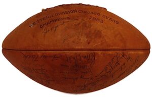 1963 Chicago Bears Western Division Champions Team Autographed Football