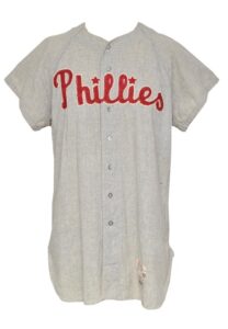 1963 Marcelino Lopez Rookie Philadelphia Phillies Game-Used Road Flannel Jersey