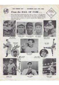 1963 New York Yankees Old Timers Day Multi-Signed Program With Foxx