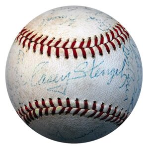 1963 NY Mets Team Autographed Baseball with Casey Stengel