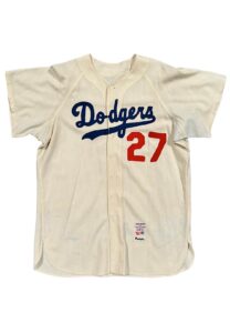 1963 Pete Reiser LA Dodgers Coach-Worn World Series Home Flannel Jersey