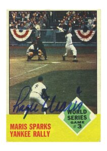 1963 Topps #144 “Maris Sparks Yankee Rally” Signed by Roger Maris