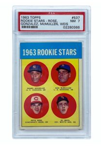 1963 Topps Rookie Stars – Rose, Gonzalez, McMullen, Weis #537