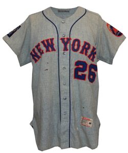 1964-1965 Galen Cisco New York Mets Game-Used Road Flannel Jersey