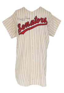 1964 Bennie Daniels Washington Senators Game-Used & Autographed Home Flannel Jersey