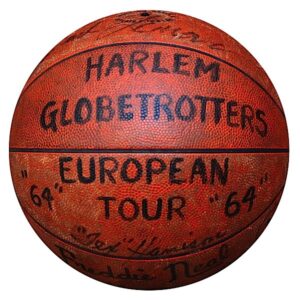 1964 Harlem Globetrotters Team Autographed Basketball with Connie Hawkins