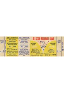 1964 MLB All-Star Game at Shea Stadium Full Ticket