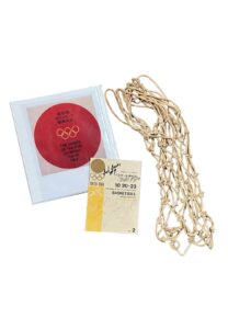 1964 Tokyo Olympics Game-Used Gold Medal Game Net, USA Team Signed Program & Accompanying Ticket Stubs