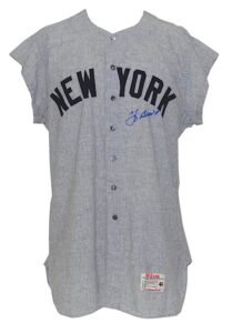 1964 Yogi Berra NY Yankees Managers Worn & Autographed Road Flannel Jersey Attributed to the 1964 World Series