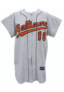 1965 Don Larsen Baltimore Orioles Game-Used & Autographed Road Flannel Jersey