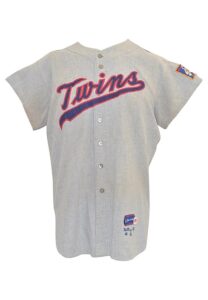 1965 Earl Battey Minnesota Twins Game-Used Road Flannel Jersey