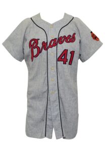 1965 Eddie Mathews Milwaukee Braves Game-Used Road Flannel Jersey