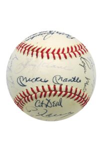 1965 NY Yankees Team Autographed Baseball