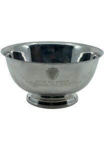 1965 Red Auerbach’s Engraved Silver Plated Bowl From Massachusetts Governor John Volpe