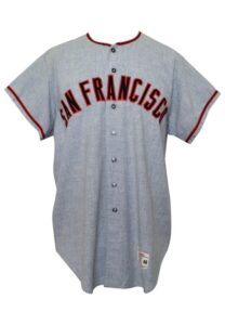 1965 Ron Herbel San Francisco Giants Game-Used Road Flannel Jersey