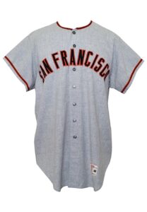 1965 Ron Herbel SF Giants Game-Used Road Flannel Jersey