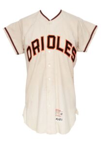 1965 Stu Miller Baltimore Orioles Game-Used & Autographed Home Flannel Jersey