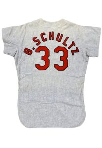 1966 Barney Schultz St. Louis Cardinals Game-Used Road Flannel Jersey