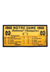 1966 Notre Dame Fighting Irish National Champions Banner