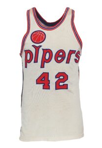 1967-68 Connie Hawkins Inaugural ABA Season Rookie Pittsburgh Pipers Game-Used Home Jersey