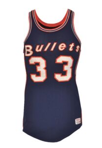 1967-68 Earl “The Pearl” Monroe Rookie Baltimore Bullets Game-Used Road Jersey