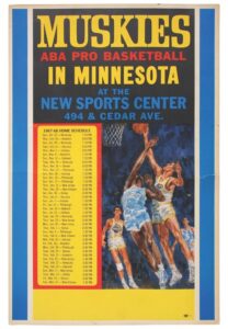 1967-68 Minnesota Muskies Team Schedule Poster