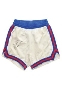 1967-68 Wilt Chamberlain Philadelphia 76ers Game-Used & Autographed Home Shorts