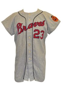 1967 Denny LeMaster Atlanta Braves Game-Used Road Flannel Jersey