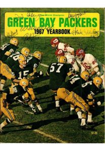 1967 Green Bay Packers Multi-Signed Yearbook & Replica Of Coin Used In Game Toss