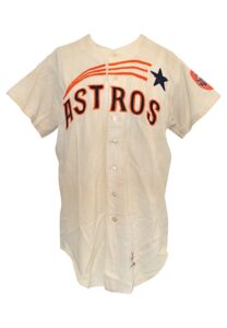 1967 Houston Astros Game-Used Home Flannel Jersey Attributed To Eddie Mathews