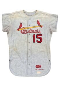 1967 Tim McCarver St. Louis Cardinals Game-Used Road Flannel Jersey