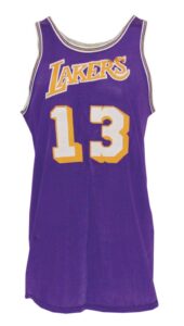 1968-1969 Wilt Chamberlain LA Lakers Playoffs Game-Used Road Jersey