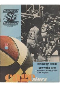 1968-1974 ABA Sporting News Guides With Minnesota Pipers vs New York News Official Game Program