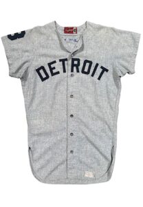 1968 Dick McAuliffe Detroit Tigers Game-Used & Signed World Series Road Flannel Jersey