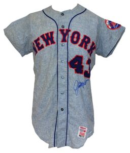 1968 Ed Charles / Jim McAndrew New York Mets Game-Used & Autographed Road Flannel Jersey