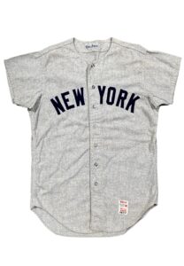 1968 Jim Bouton NY Yankees Game-Used Road Flannel Jersey