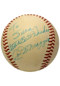 1968 Joe DiMaggio “To Sara” Single-Signed OAL