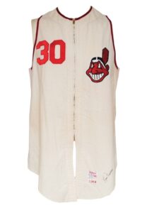 1968 Lou Piniella Cleveland Indians Game-Used & Autographed Home Flannel Vest