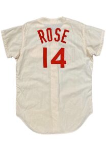 1968 Pete Rose Cincinnati Reds Signed Home Flannel Jersey